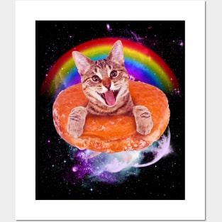 Space Cat Donut Posters and Art